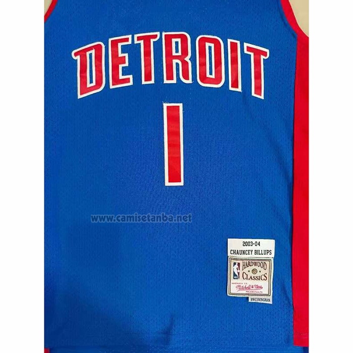 Camiseta Detroit Pistons Chauncey Billups #1 Mitchell & Ness 2003-04 Azul